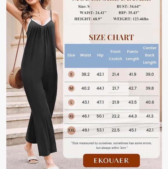 Black stretchy ribbed jumpsuit - Picture 3 of 6